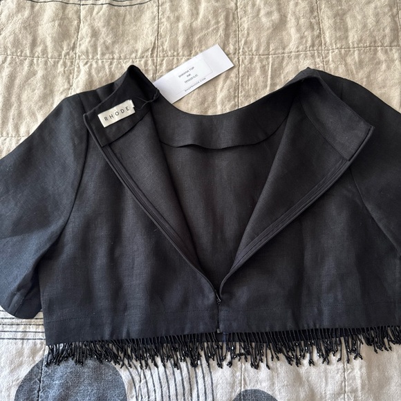 NWT *ARCHIVE* DEFECT - NEEDS ZIPPER FIX - RHODE Shawna Top in Ink size S - Picture 7 of 8